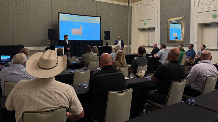Metsa's Daniel Richards de la Garza, sales representative, and Robert Kenney, CEO, addressed the room of attendees on day one. (Photo: LP Gas staff)