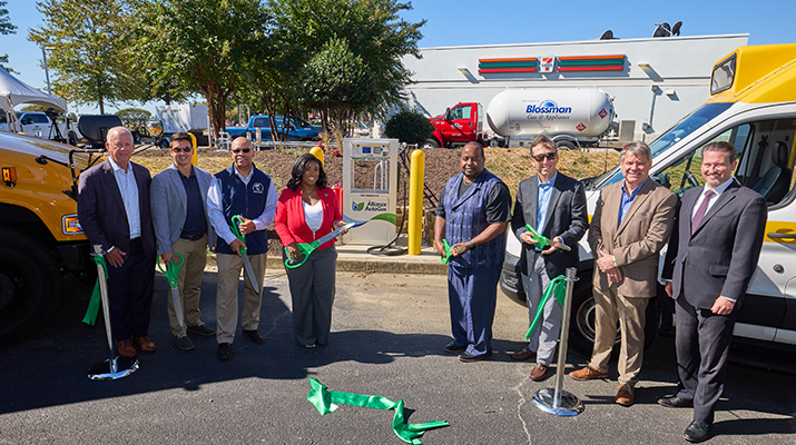 Leaders from across Virginia gathered to celebrate the opening of a new propane autogas refueling station. (Photo by Graham Copeland/Neon Ghost)