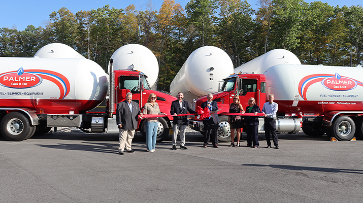 Photo of Palmer Gas & Oil and industry leaders cutting the ribbon on its new storage facility in Atkinson, New Hampshire.