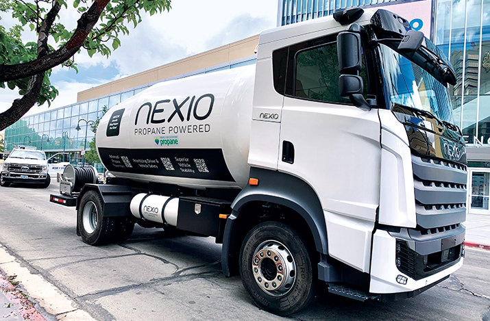 One year after Nexio outlined its vision at the Western show to bring a propane-powered bobtail to the U.S. market, it displayed the vehicle in Reno, Nevada. (Photo by LP Gas staff)